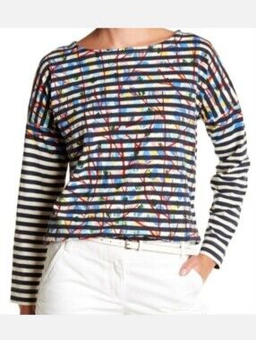 J. Crew Michael De Feo Stripe Breton Top S